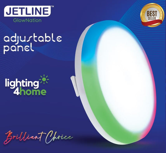 LED 12W 3-in-1 Adjustable Panel Light, Round, Color Changing Light (Rainbow/Cool White), Round, Pack of 1