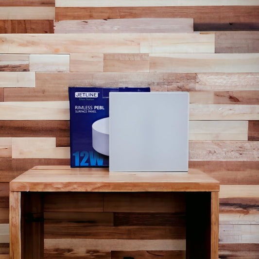 LED 12W Rimless PEBL Surface Panel, Square, Pack of 1, Cool White - No False Ceiling Required