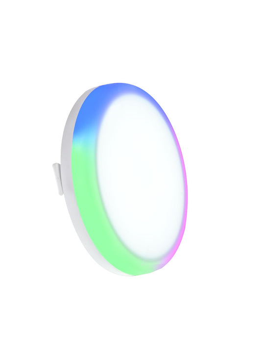 LED 12W 3-in-1 Adjustable Panel Light, Round, Color Changing Light (Rainbow/Cool White), Round, Pack of 1
