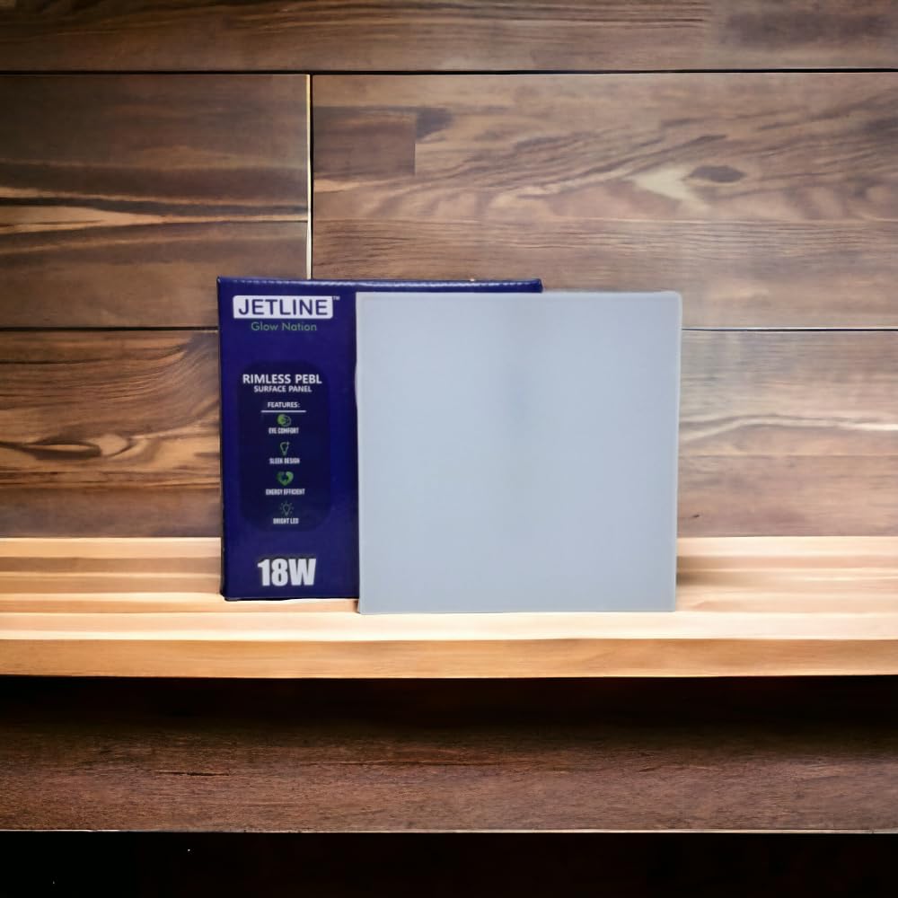 LED 18W Rimless PEBL Surface Panel, Square, Pack of 1, Cool White - No False Ceiling Required